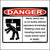 OSHA Crush Hazard Safety Decal. Never stand near or on tracks without operators knowledge. rotating crane and tracks can cause sever injury or death.