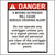 Moving Outrigger Sticker Printed With. A Moving Outrigger Will Cause Serious Crushing Injury. Do not operate any outrigger unless you or a signal person can see that all personnel are clear of the outrigger and its ground contact point.