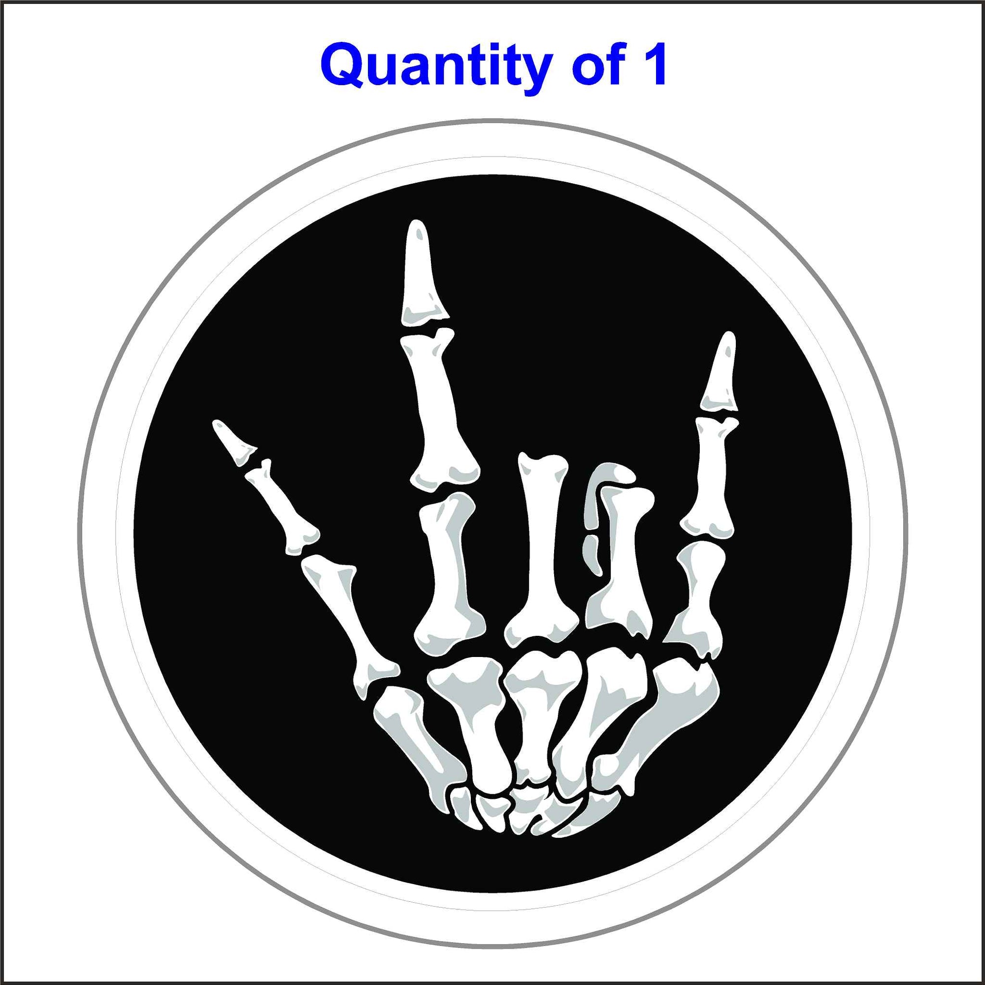 Skeleton Hand Rock on Sticker.
