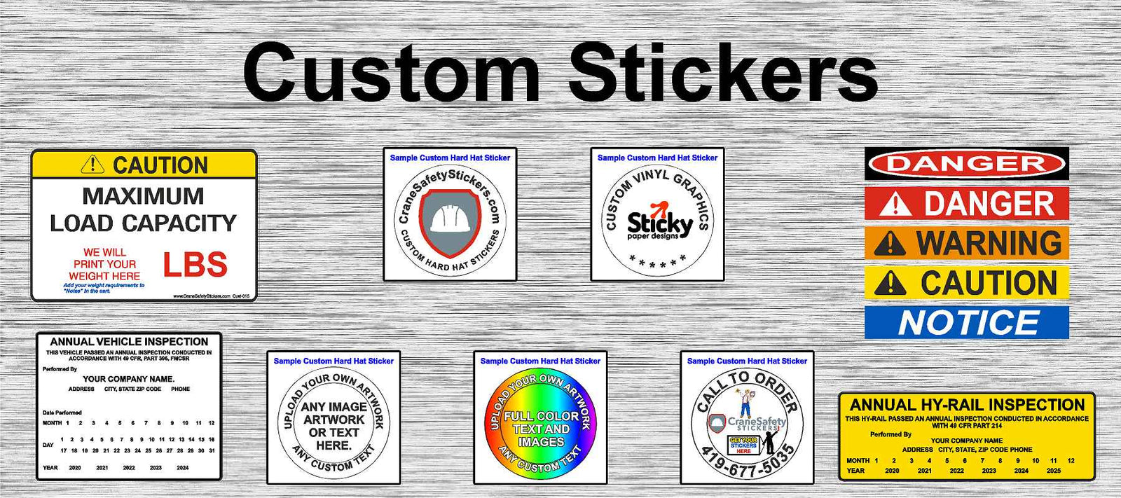 Safety Sticker Kit Custom Safety Stickers add your own text and images Tagged