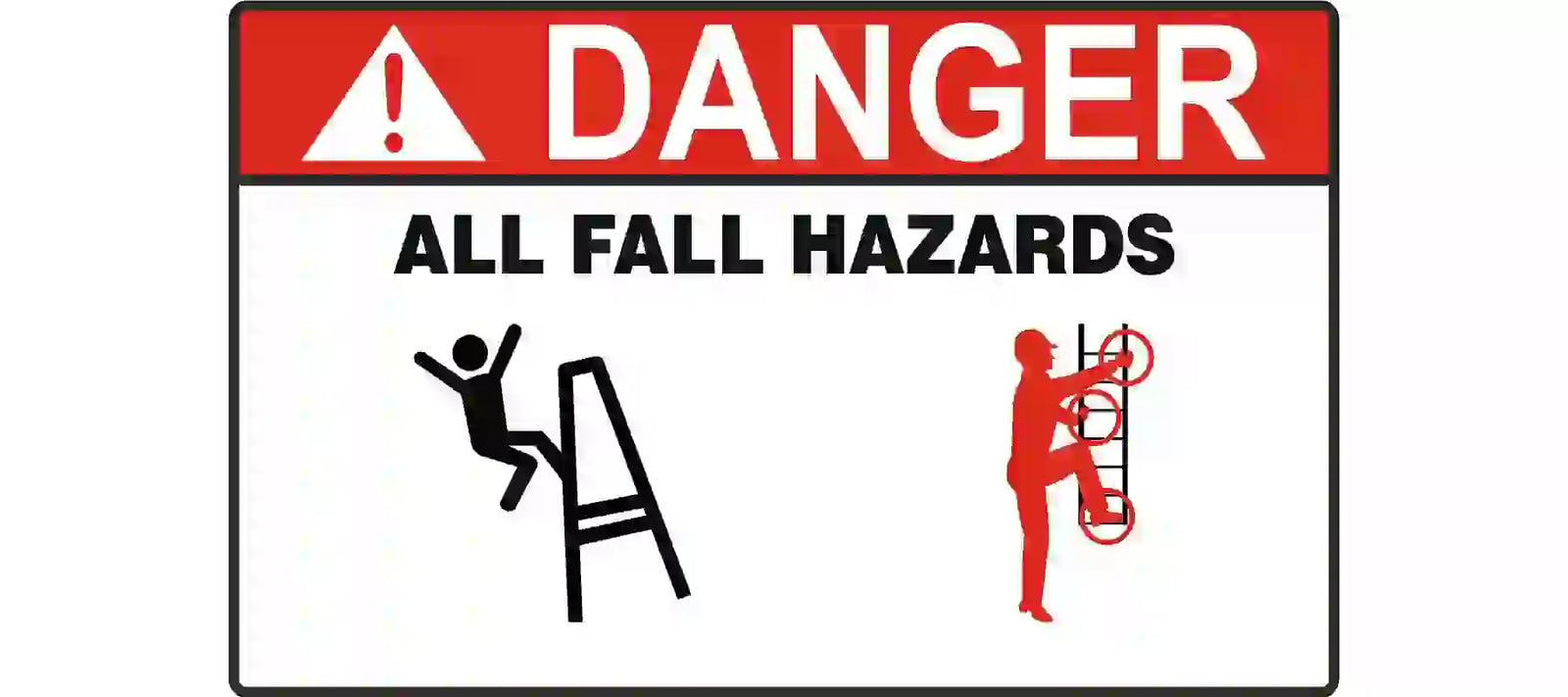 This is a collection of all fall hazard stickers.