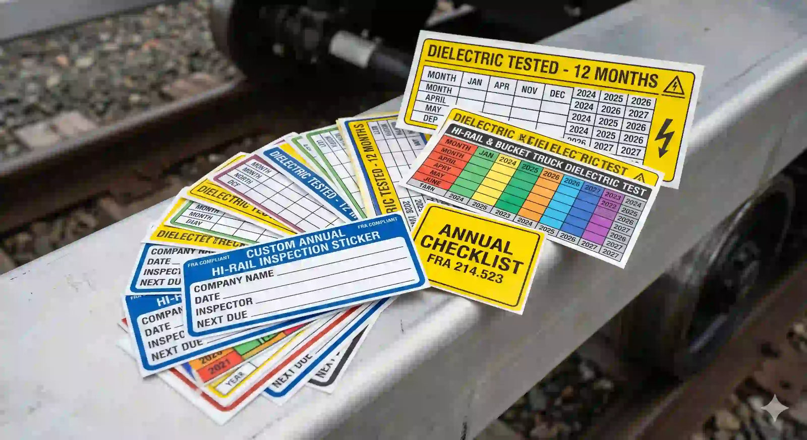 Hi-Rail Inspection Sticker Collection.