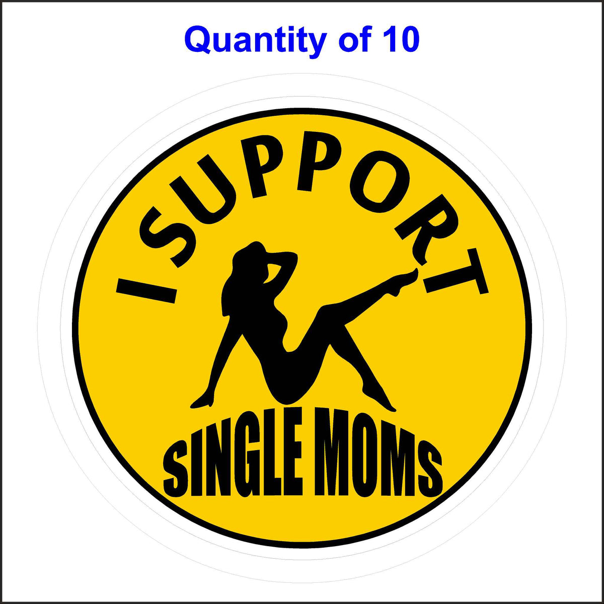 10 Quantity of This, I Support Single Moms Sticker.