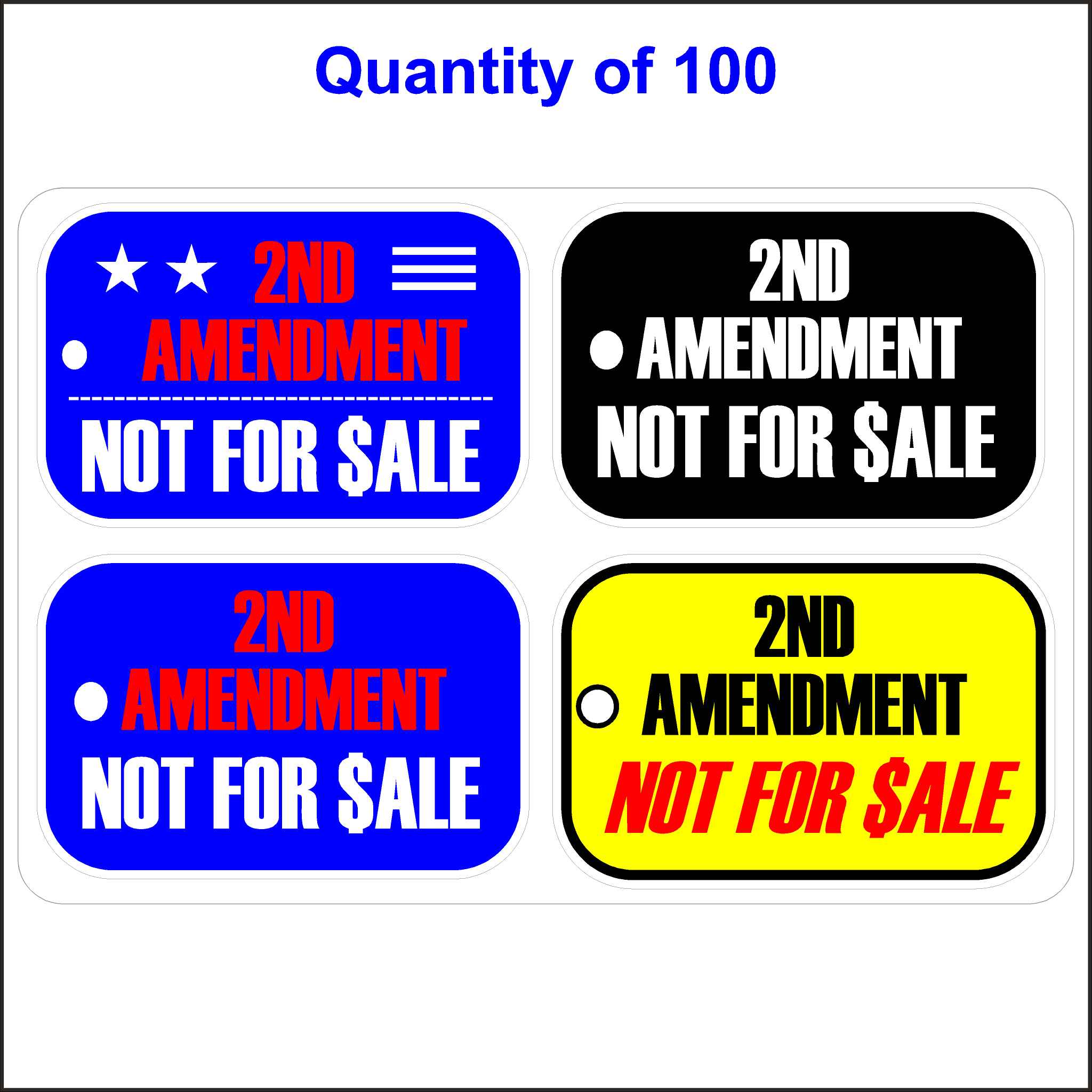 2nd Amendment Stickers Not For Sale 4 Pack