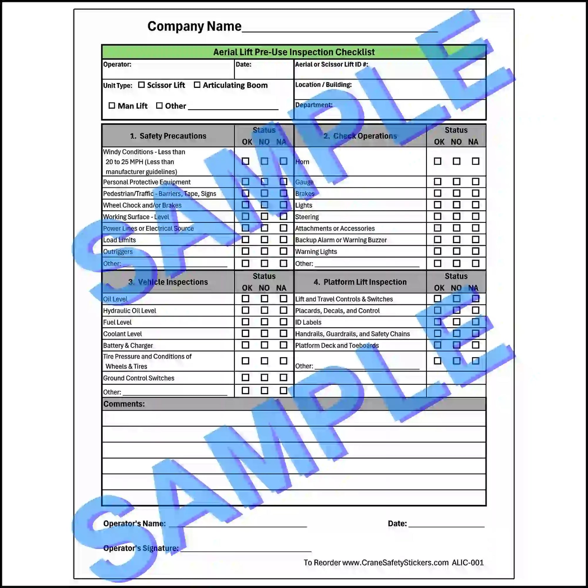 Label Review Checklist Crane & Vehicle Inspection Stickers | OSHA, ASME & FMCSA Compliant ...