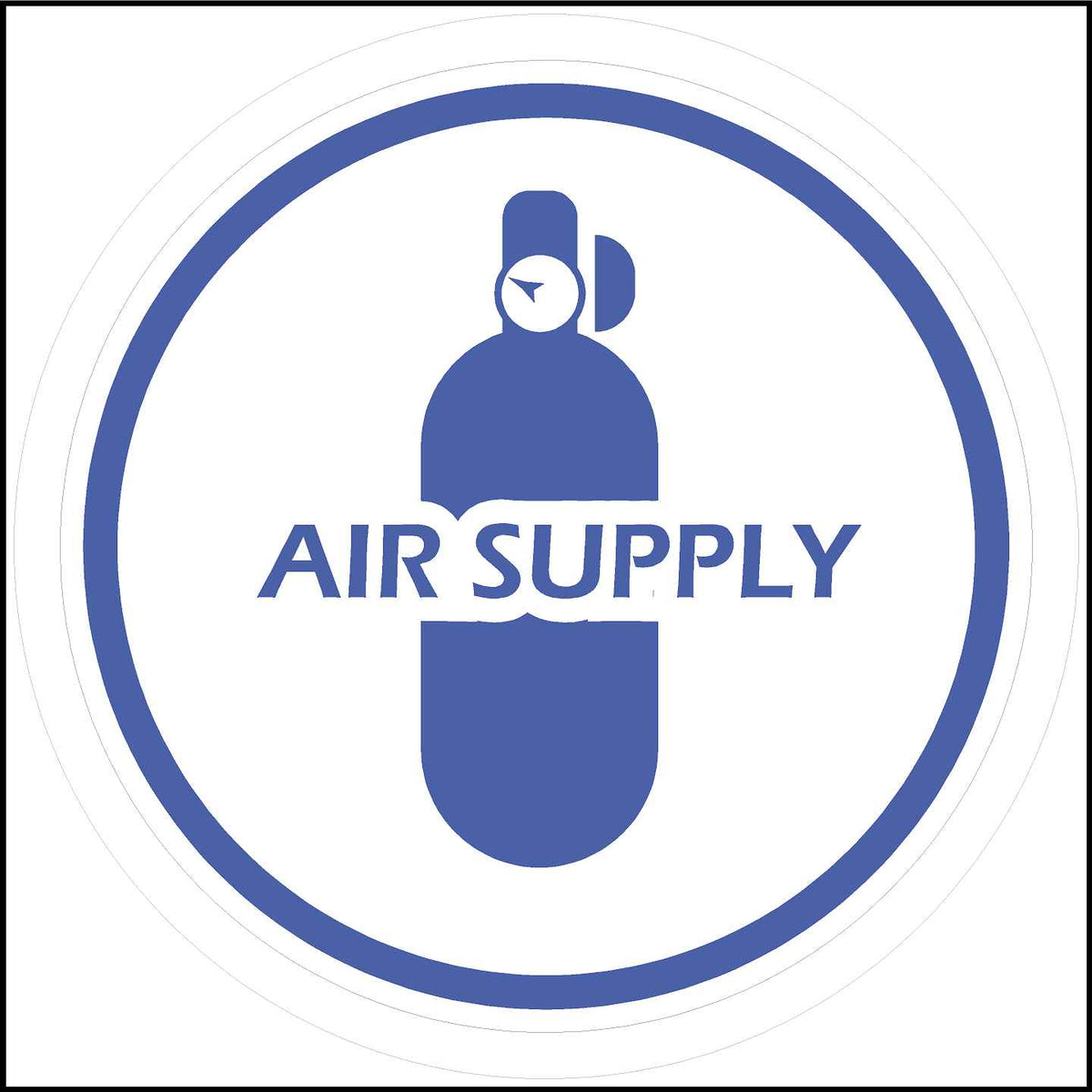 Air Supply sticker printed in blue and white.