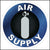Air Supply Tank label for air tanks printed in steel blue.