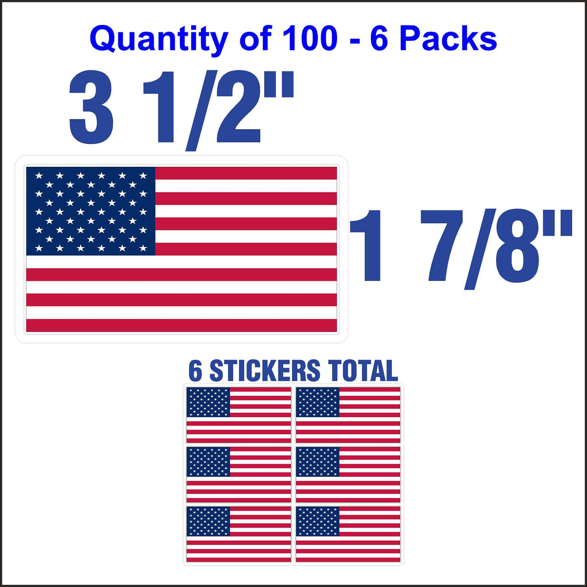 American Flag Stickers. 100 Quantity.