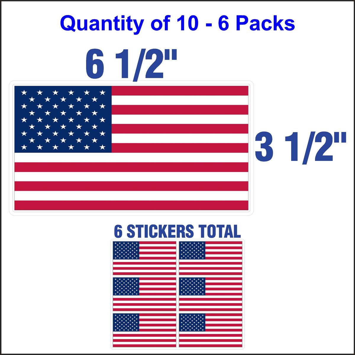 American Flag Stickers. 10 Quantity.