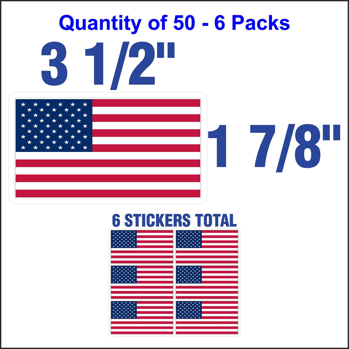 American Flag Stickers. 50 Quantity.
