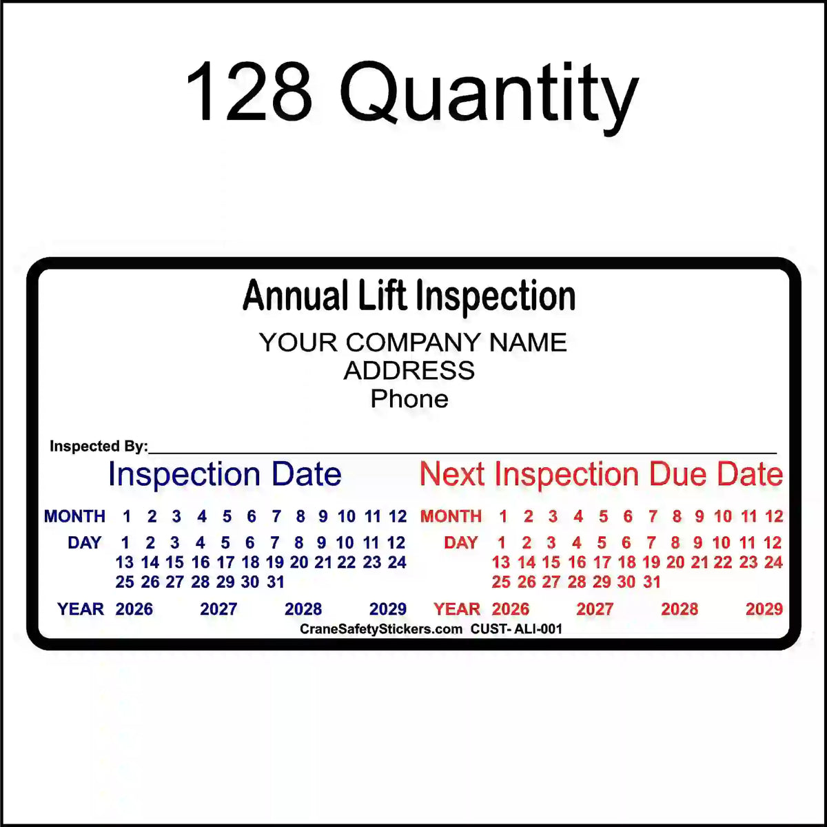 Annual Lift Inspection Stickers