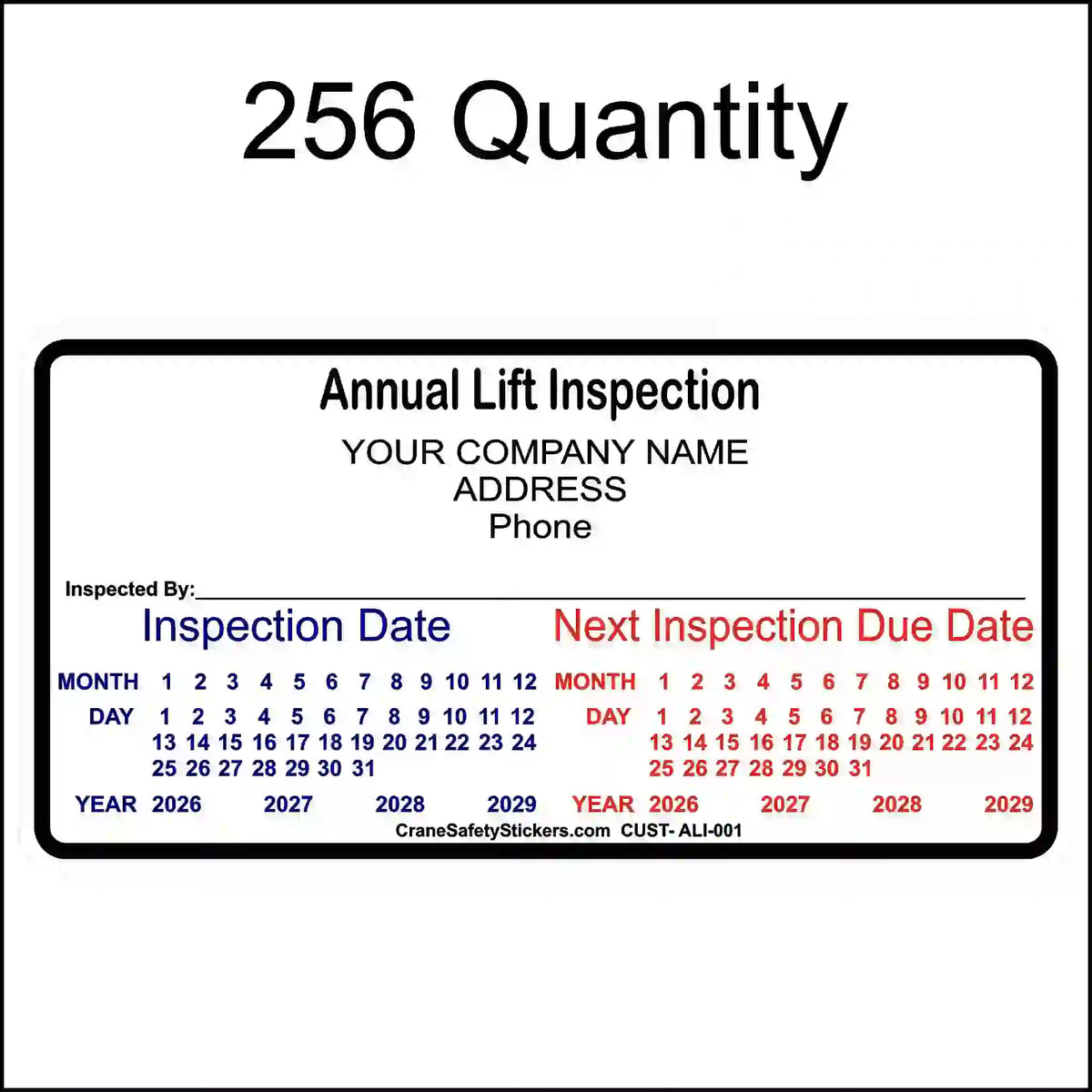 Annual Lift Inspection Stickers