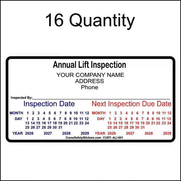 Hand Lift Sticker Durable Annual Hydraulic Jack Inspection Sticker | Fleet Safety Decals ...