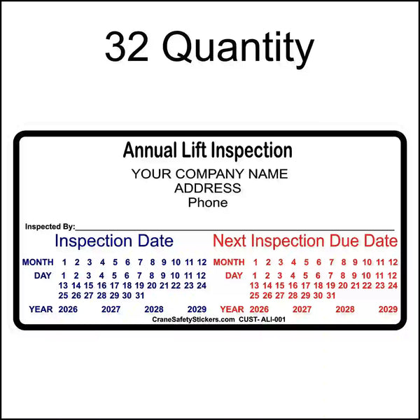Durable Annual Hydraulic Jack Inspection Sticker | Fleet Safety Decals ...