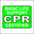 Green, White, and Black Basic Life Support CPR Certified Hard Hat Sticker.