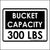 This Bucket Capacity 300 Lbs Sticker For Bucket Trucks Is Printed With. Bucket Capacity 300 LBS.
