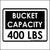This Bucket Capacity 400 Lbs Sticker For Bucket Trucks Is Printed With. Bucket Capacity 400 LBS.
