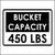 This Bucket Capacity 450 Lbs Sticker For Bucket Trucks Is Printed With. Bucket Capacity 450 LBS.