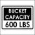 This Bucket Capacity 600 Lbs Sticker For Bucket Trucks Is Printed With. Bucket Capacity 600 LBS.
