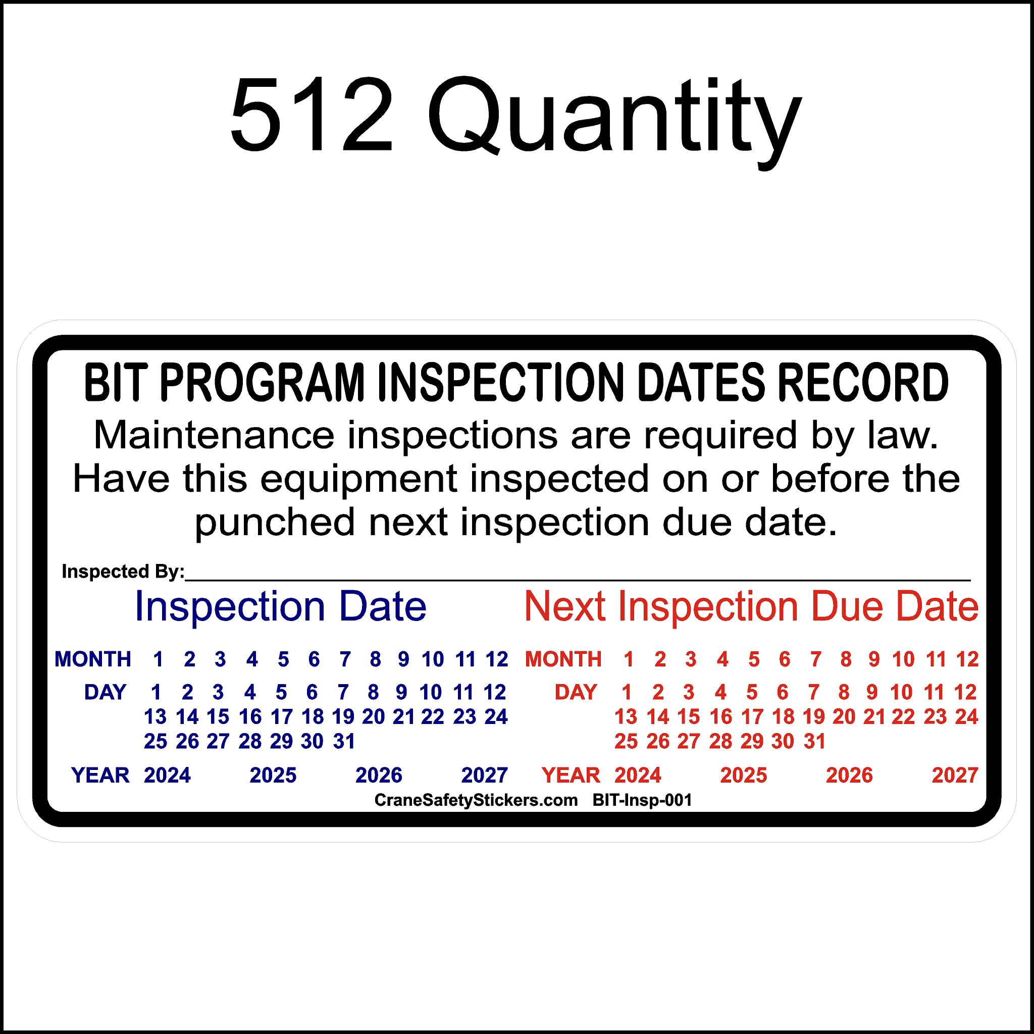 California BIT Inspection Stickers Ready to Print and Ship - Crane ...
