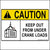 Caution Keep Out From Under Crane Loads Safety Decal.