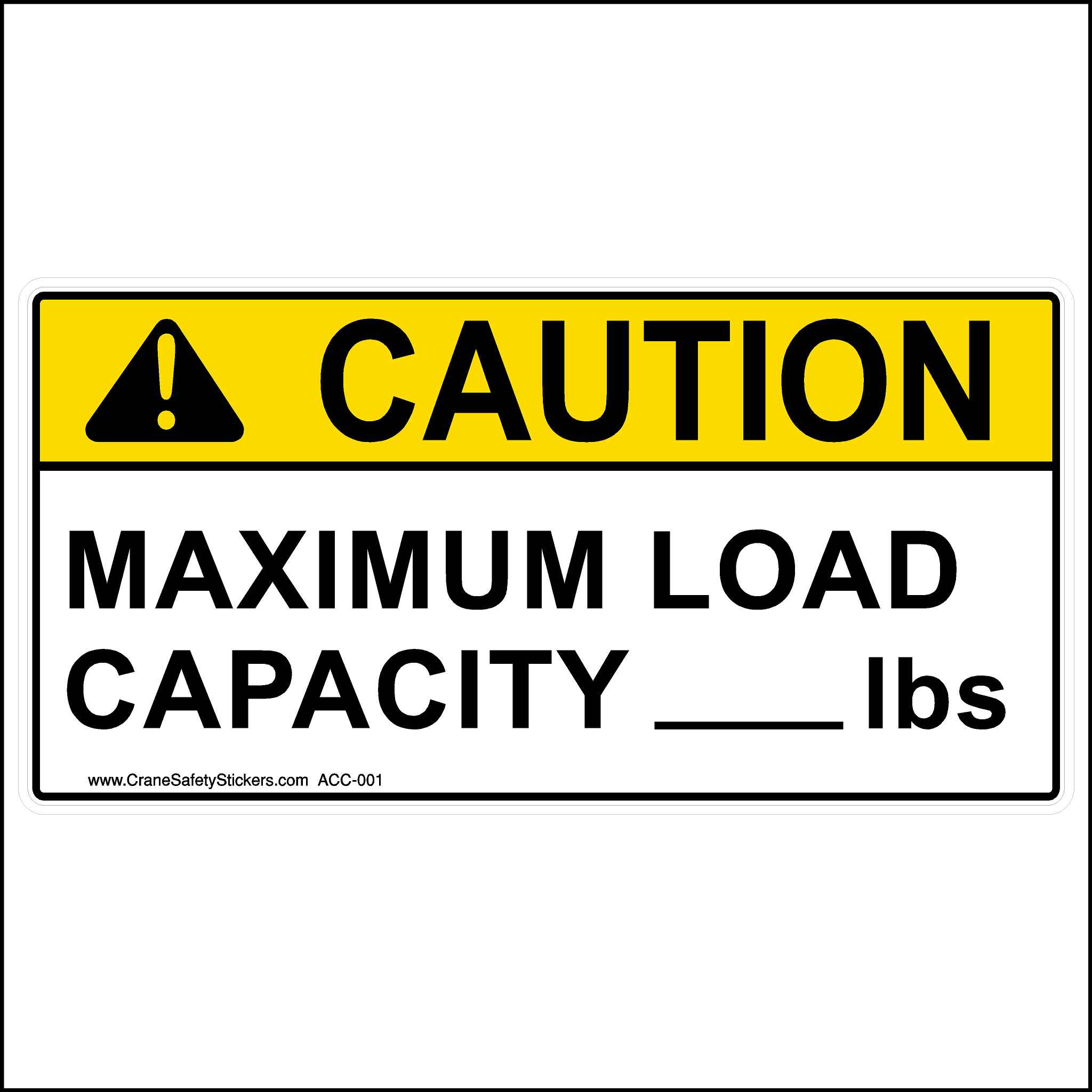 Weight Capacity Stickers - Safety Stickers
