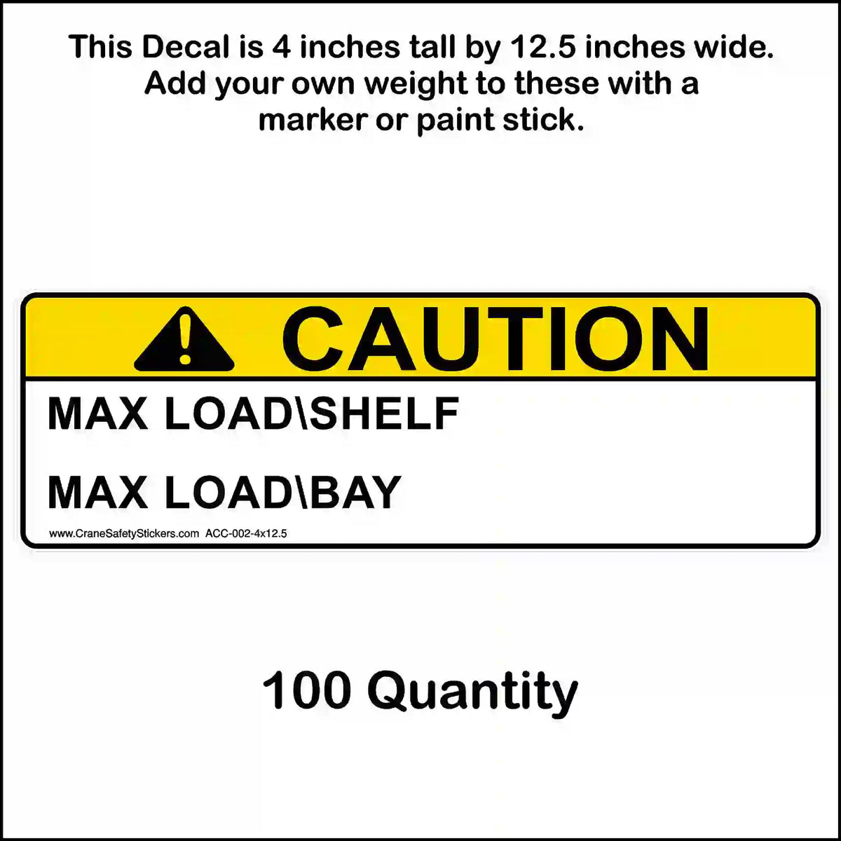 Pallet Rack Labels: OSHA Compliance - Crane Safety Stickers, Decals ...