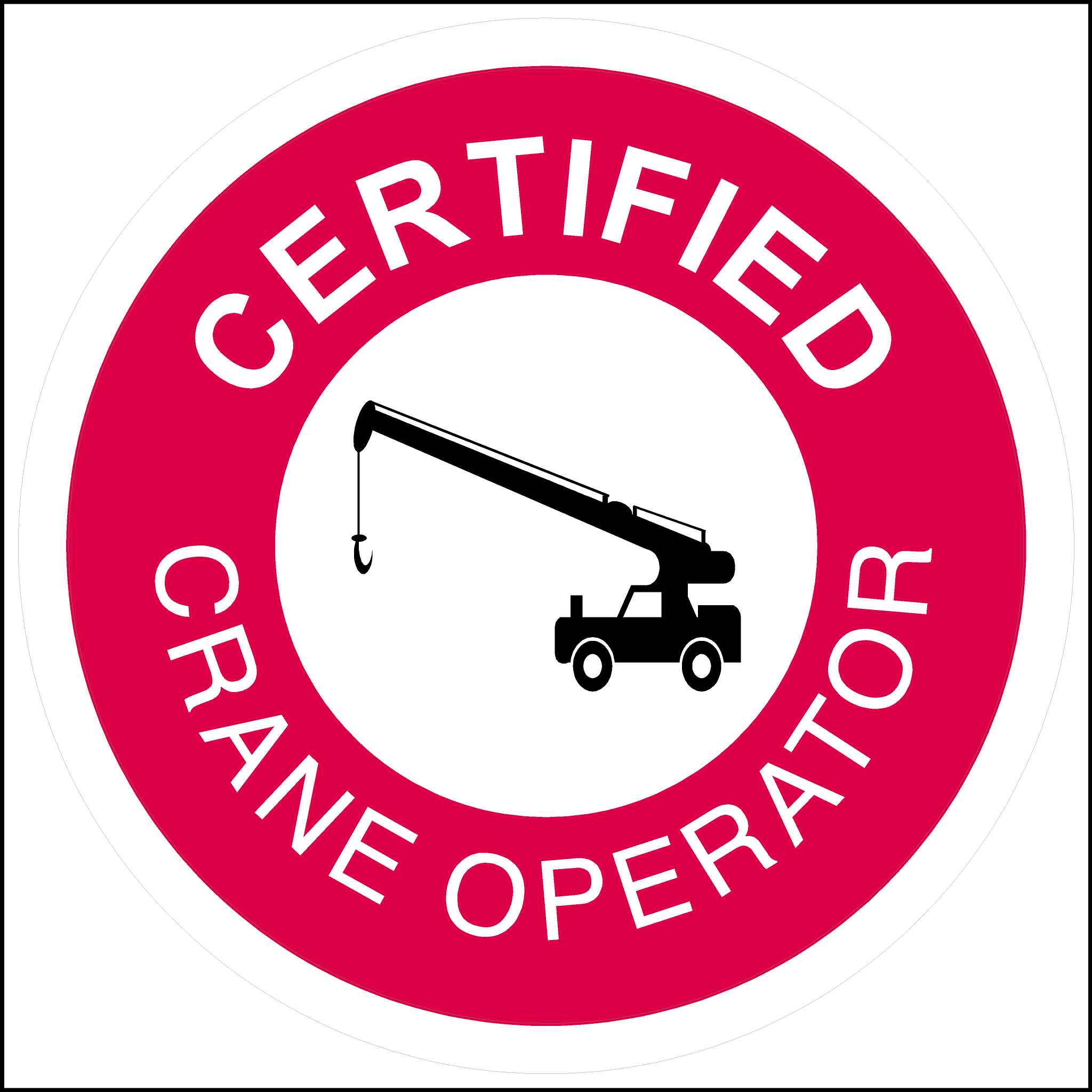 Certified Crane Operator Hard Hat Sticker