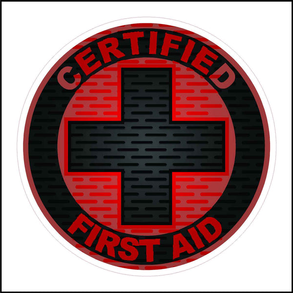 Certified First Aid Hard Hat Sticker 