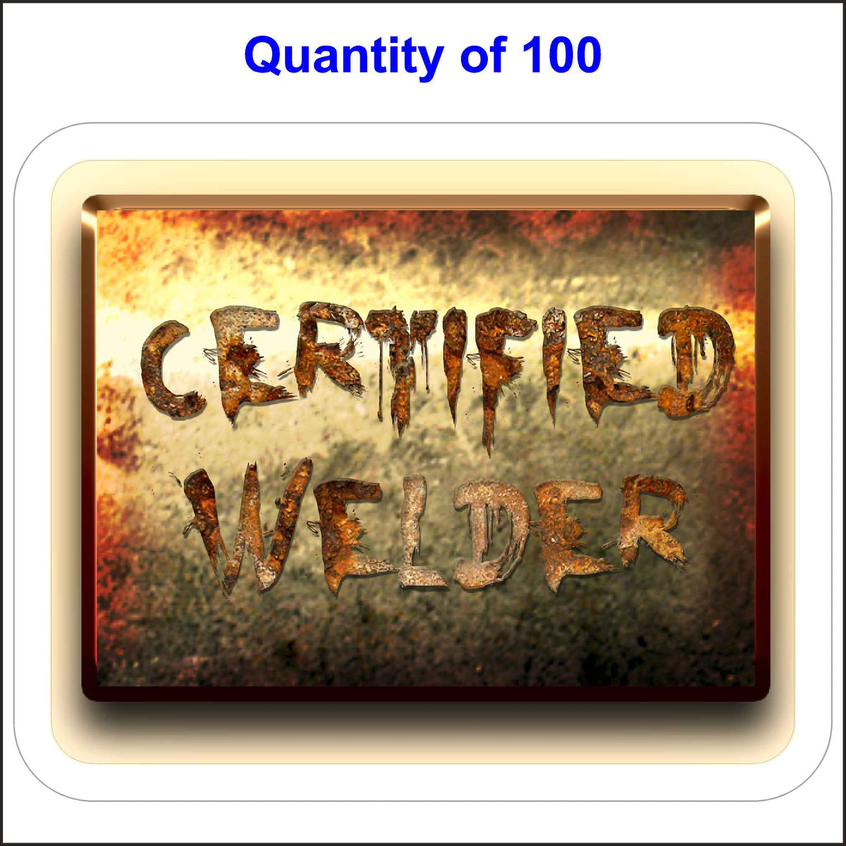 Certified Welding Sticker For Helmets 100 Quantity.