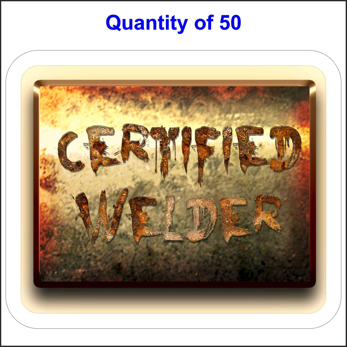 Certified Welding Sticker For Helmets 50 Quantity.