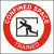 Red and white confined space trained sticker.
