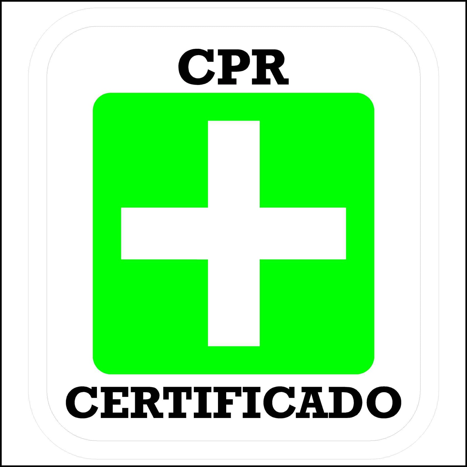 CPR Certificado Hard Hat Sticker