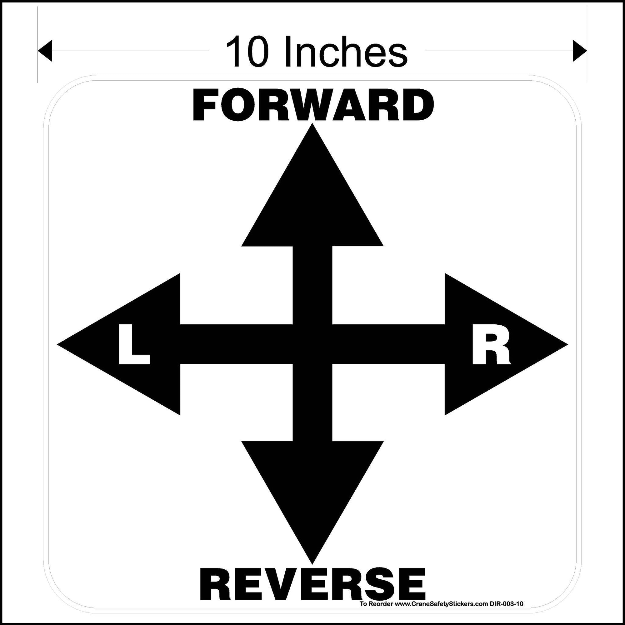 Forward Reverse Left and Right Directional Decal - Crane Safety ...