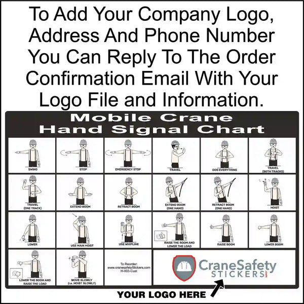 Custom Hand Signal Chart For Crane Operation - Crane Safety Stickers ...