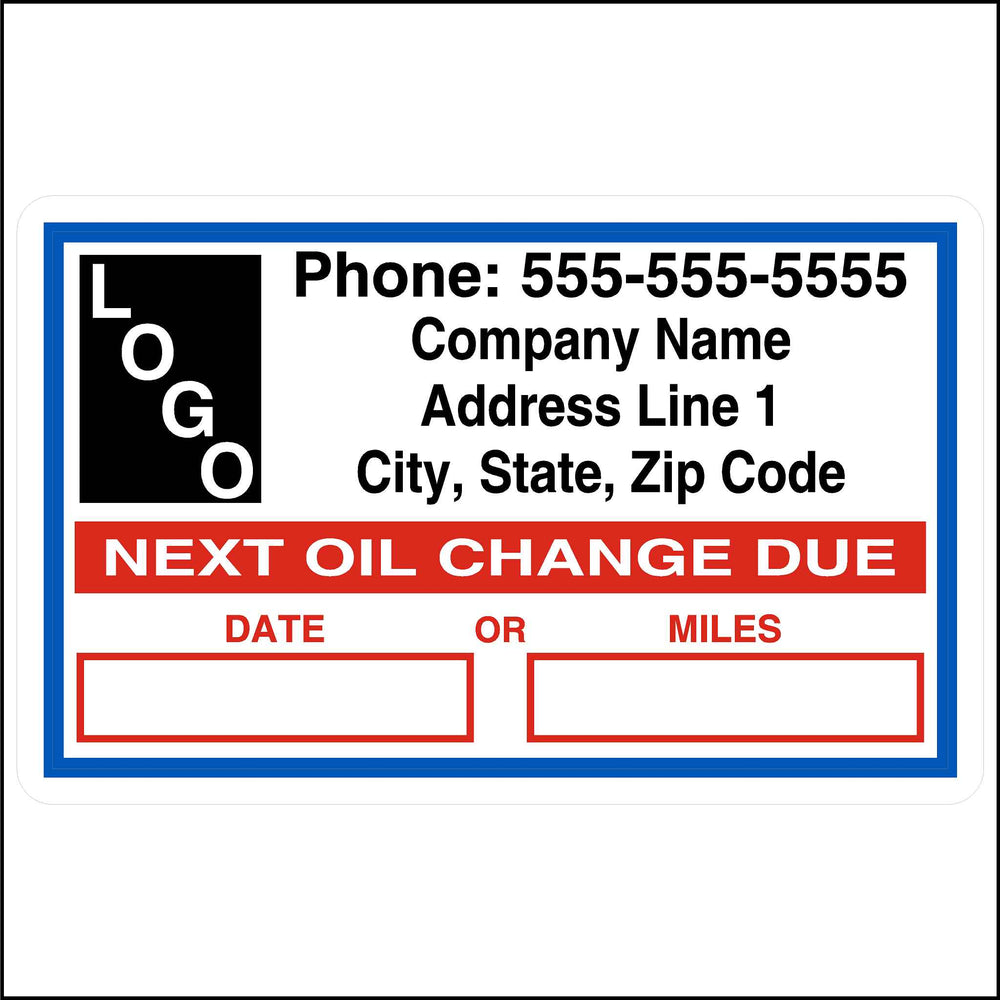 Custom Oil Change Stickers - Safety Stickers