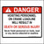 Never Hoist Personnel Sticker Printed With. DANGER Hoisting personnel on the crane loadline will result in death or serious injury. Never hoist personnel on the hook, load, or any device attached to loadline.