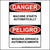 This Bilingual English and Spanish Safety Sticker is Printed With. DANGER Machine Starts Automatically, PELIGRO maquina arranca automaticamente.