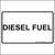 Diesel Fuel Sticker printed with black letters on white background.