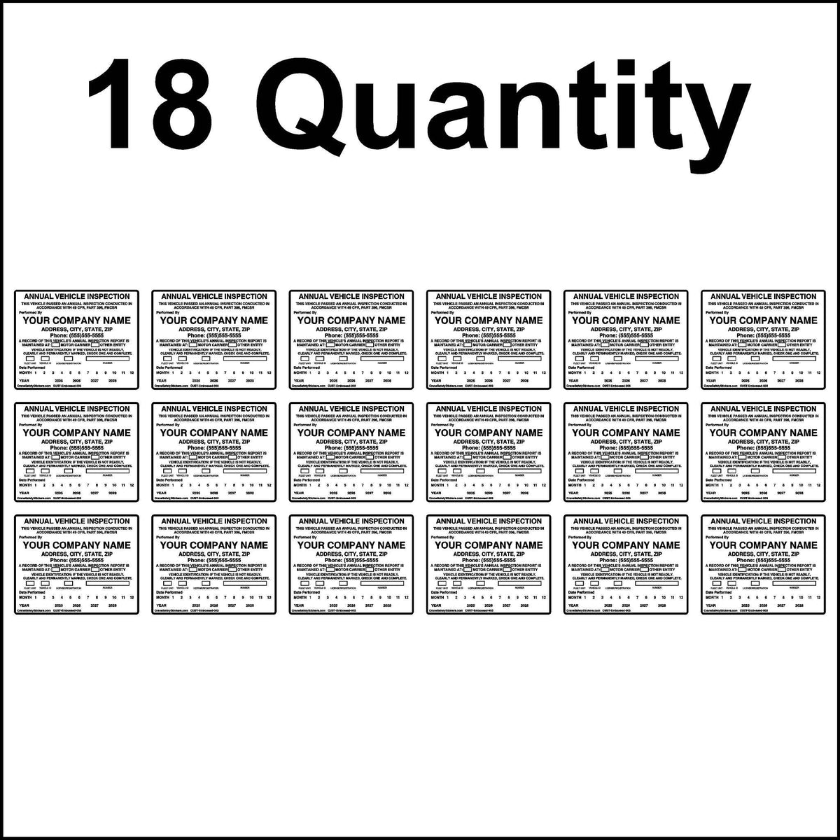 Embossable Aluminum Vehicle Inspection Labels