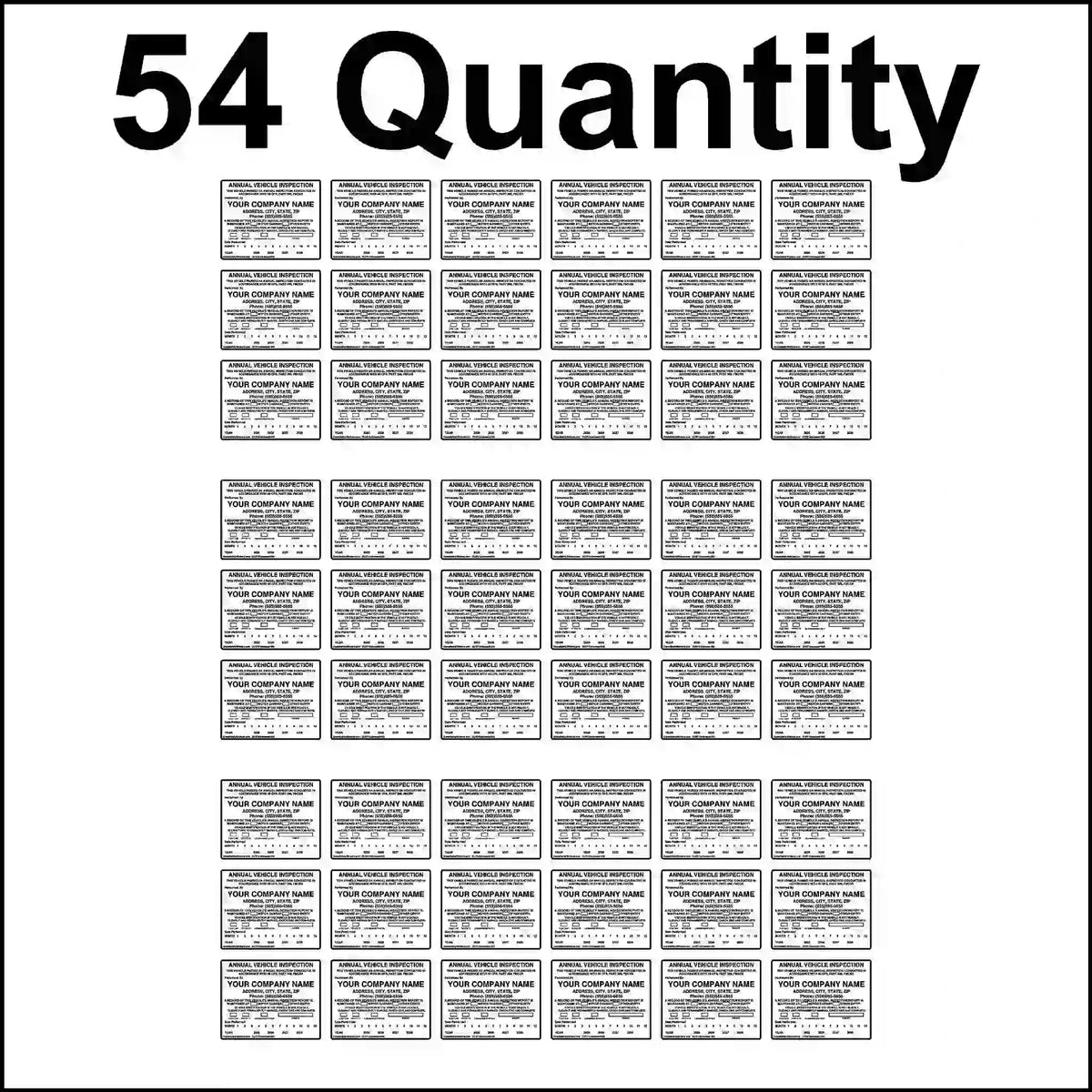 Aluminum sticker for vehicle inspection