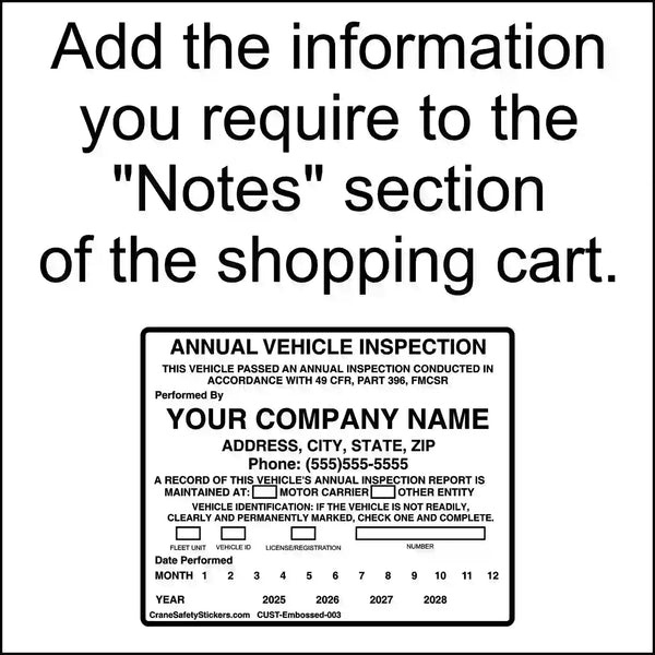 Embossable Aluminum Inspection Labels - Crane Safety Stickers, Decals ...