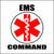 Red, Black, and White EMS Command Hard Hat Sticker.