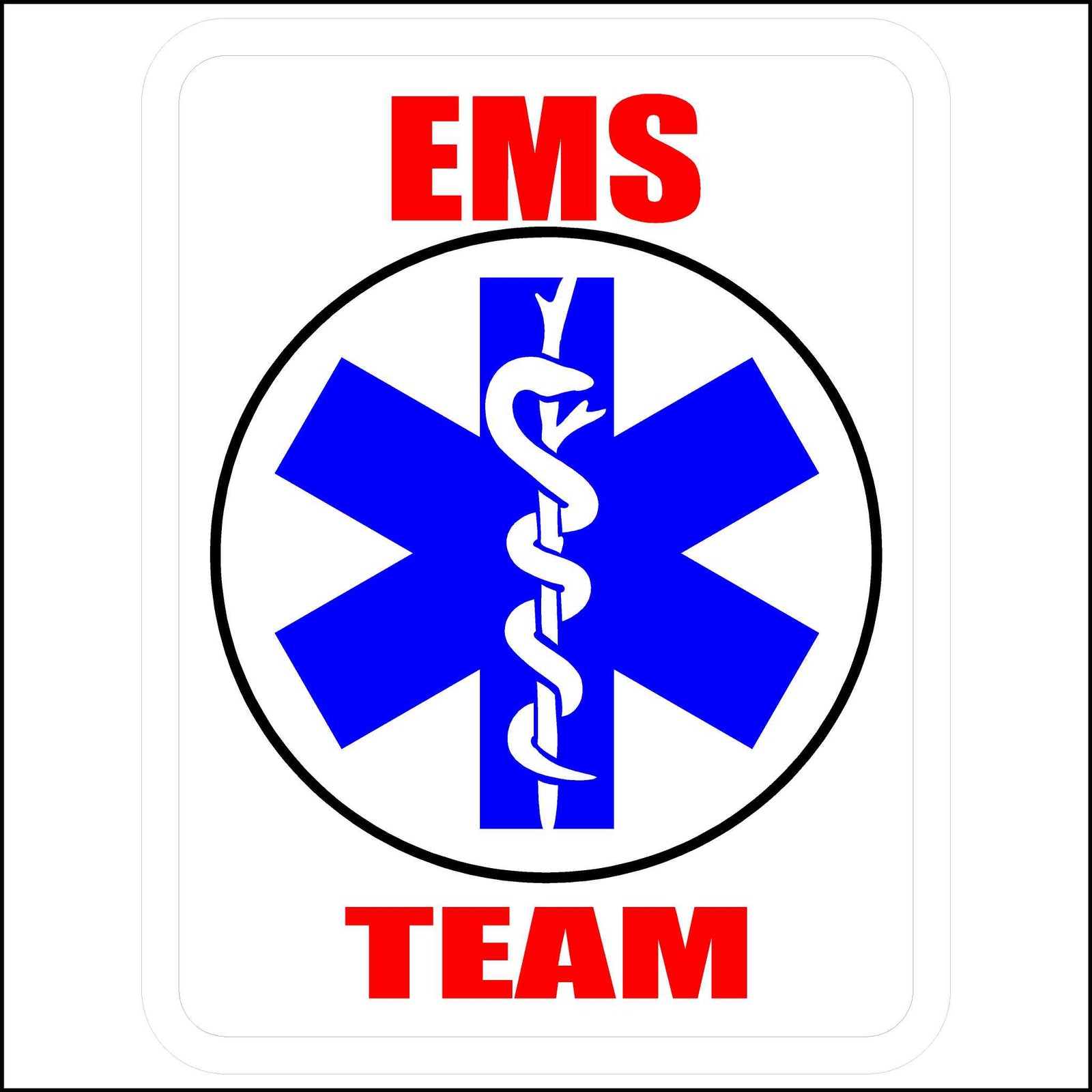 Red, White, and Blue EMS Team Sticker