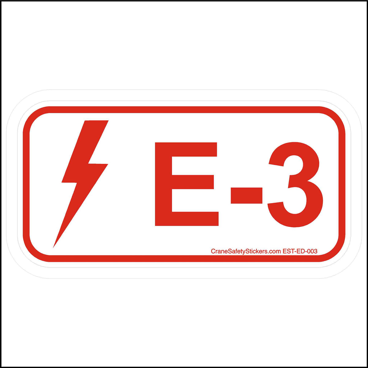 Energy Control Program Electrical Disconnect Stickers E-3.