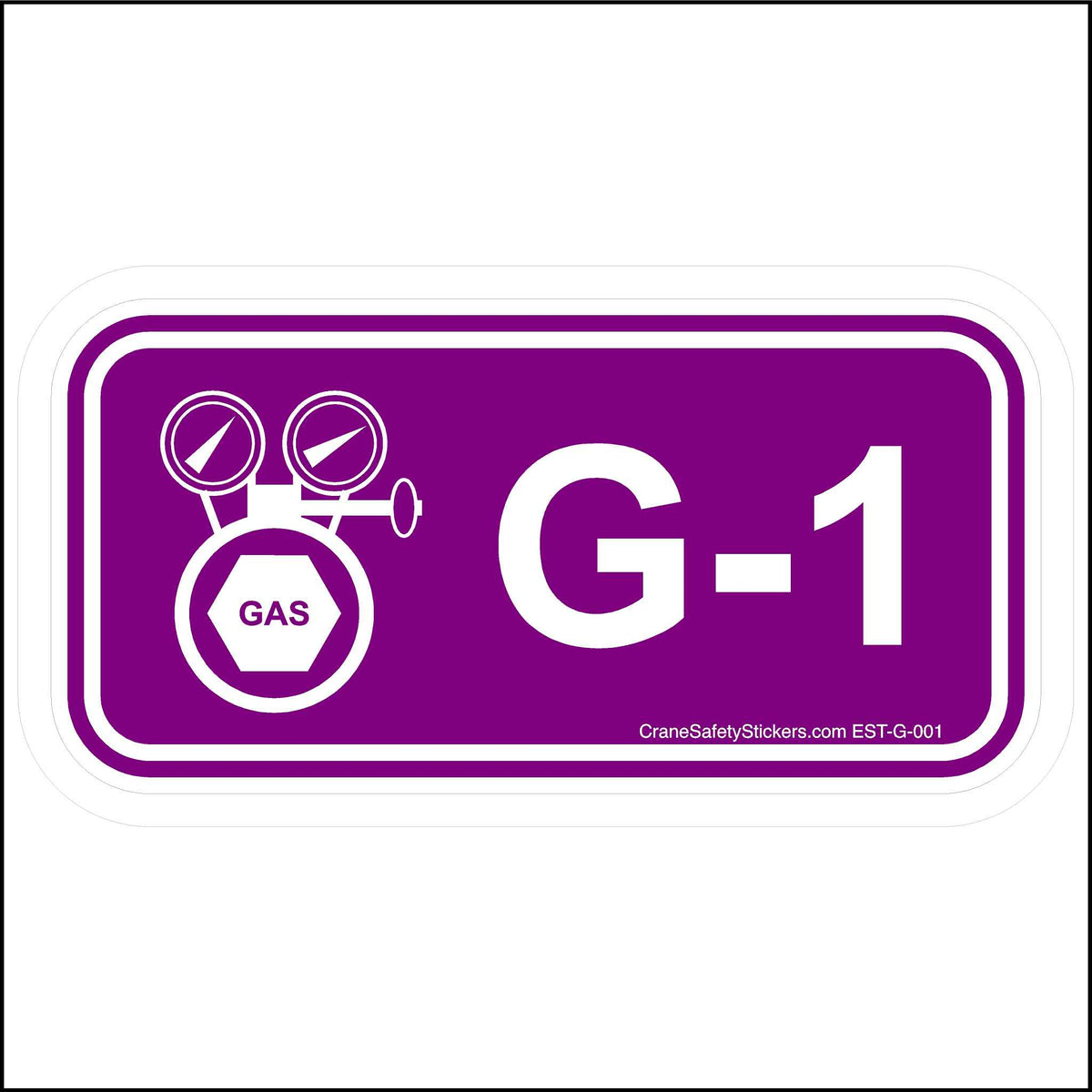Gas Check Sticker Energy Control Program Gas Energy Tags - OSHA & ANSI-Compliant Crane ...