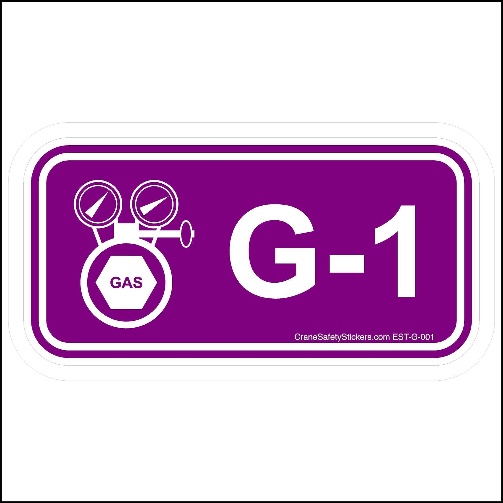 Gas disconnect sticker with identification number G-1.