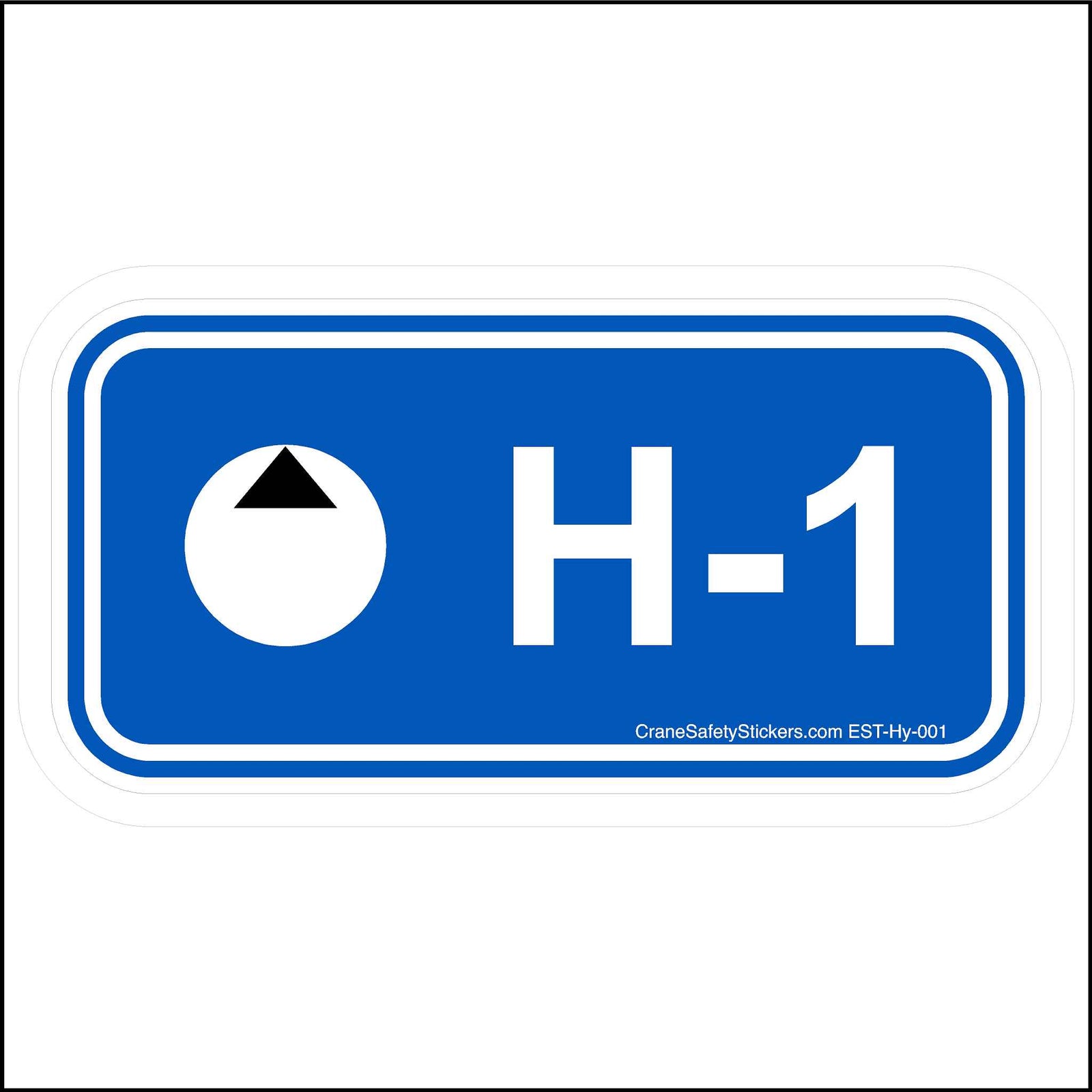 Hydraulic disconnect sticker with identification number H-1.