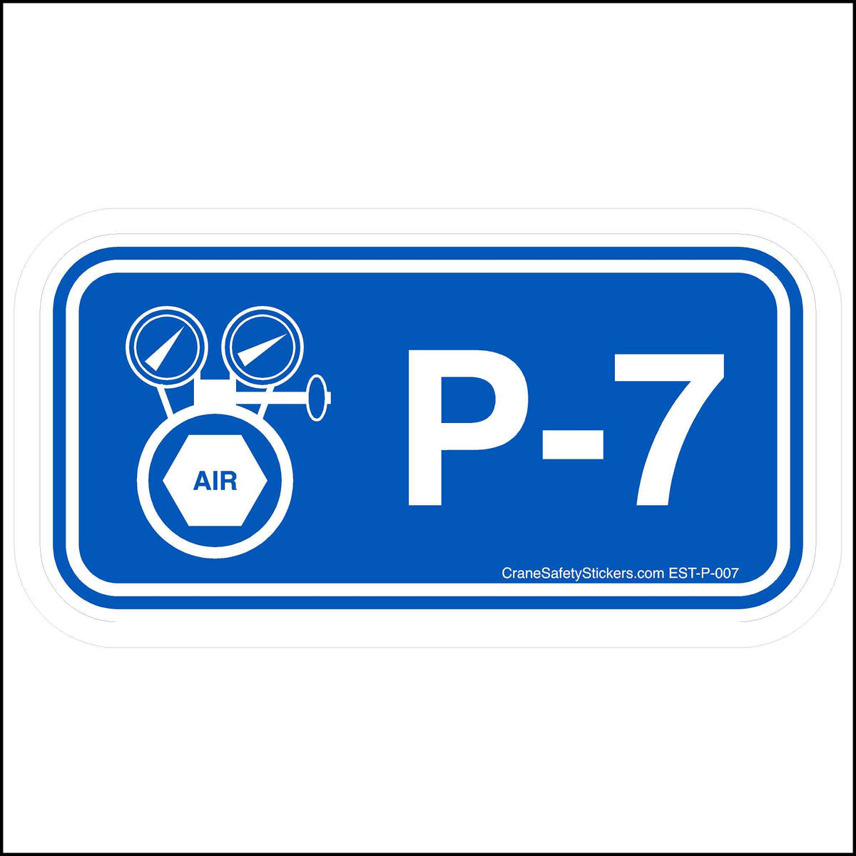 Pneumatic disconnect sticker with identification number P-7.