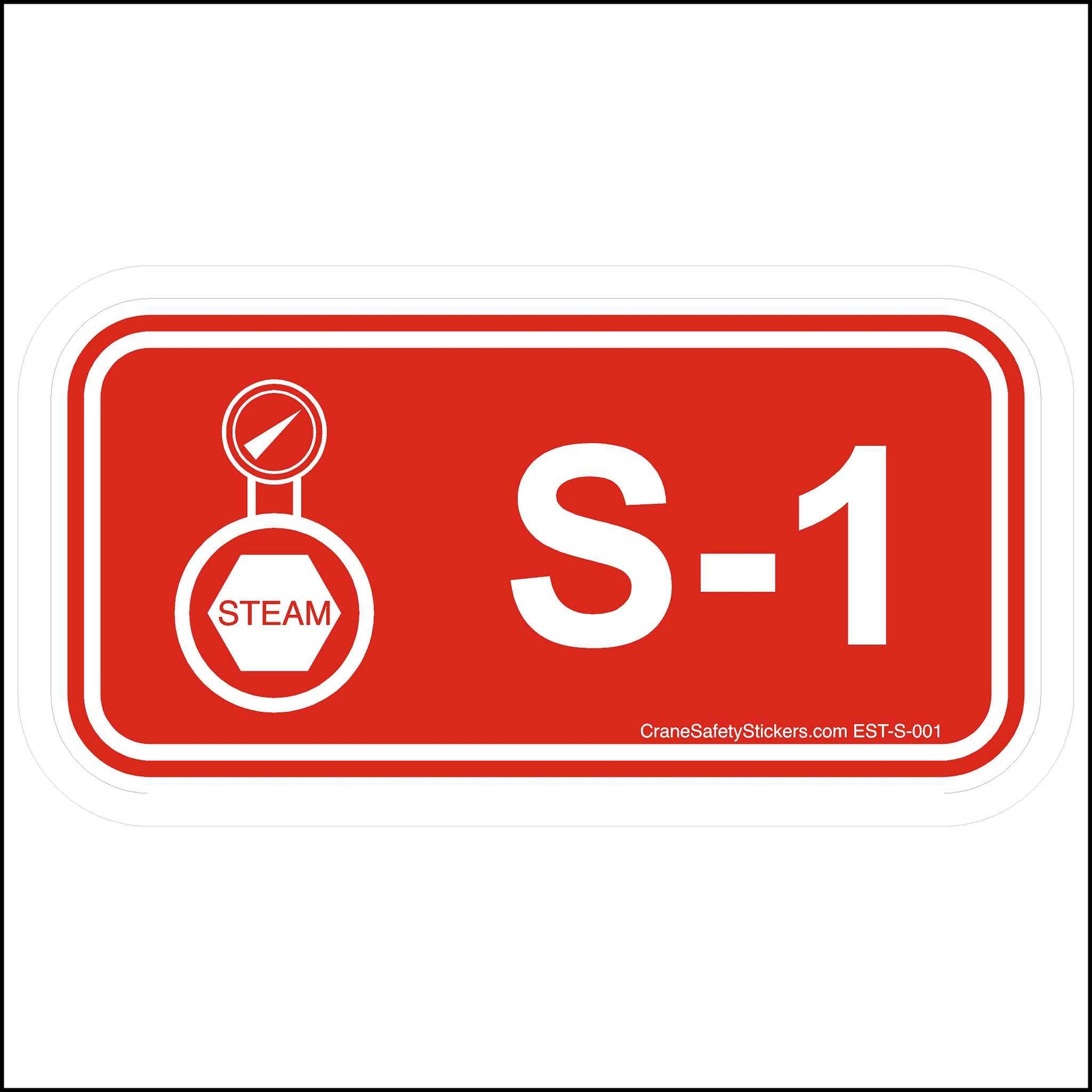 Steam disconnect sticker with identification number S-1.